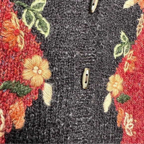 Croft & Barrow Size Large New Floral Cardigan Grandma Y2K Vintage Lagenlook Boho - Picture 3 of 12